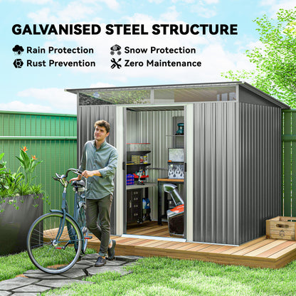 Garden Shed Outdoor Storage Tool Organiser w/ Double Sliding Door