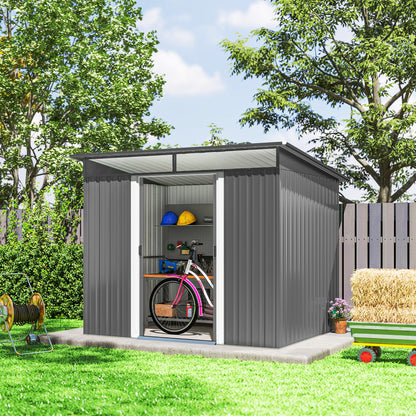 Garden Shed Outdoor Storage Tool Organiser w/ Double Sliding Door