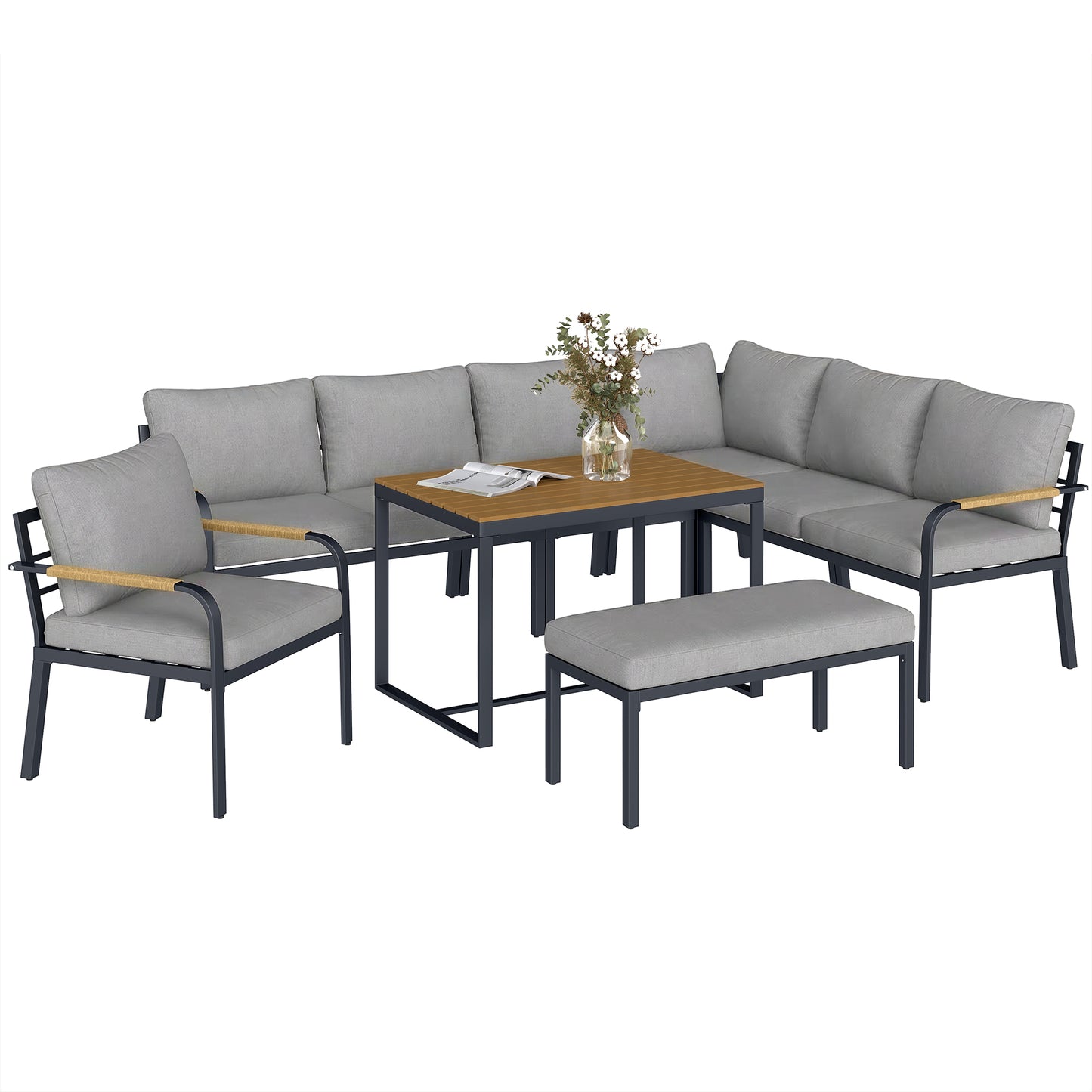 7 Seater Garden Furniture Set, Outdoor Furniture Conversation Sets