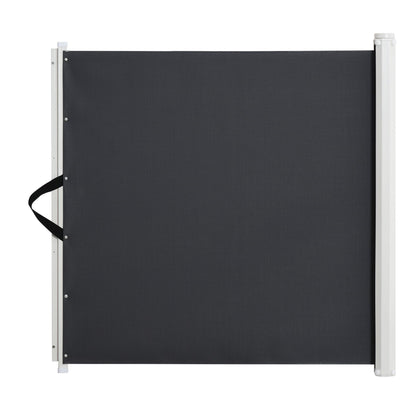 Retractable Safety Gate Stair Gate Folding Room Divider Barrier for Dogs Pets 115Lx82.5Hcm Grey