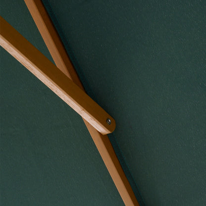 295L x 200W x 255Hcm Wooden Garden Patio Parasol Umbrella-Green