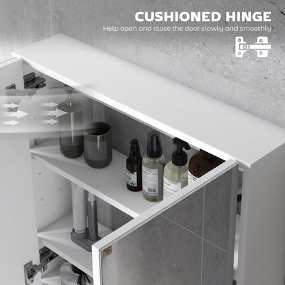 Bathroom Mirror Cabinet Wall Mounted, 60 x 15 x 60 cm, White