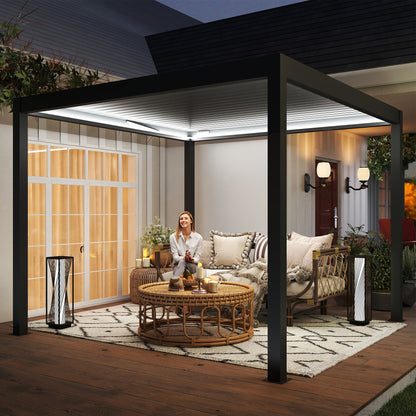 3 x 3(m) Electric Louvered Pergola Aluminium Pergola w/ LED Light