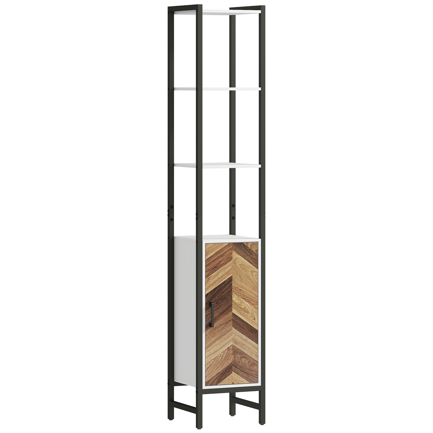 Tall Bathroom Storage Cabinet with 3 Shelves, 30 x 30 x 170 cm, White