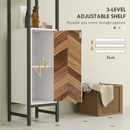 Tall Bathroom Storage Cabinet with 3 Shelves, 30 x 30 x 170 cm, White