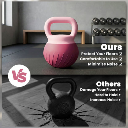 Soft Kettlebell, 8kg Kettle Bell with Anti-Slip Grip for Home Gym