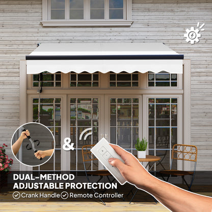 2.5 x 2m Electric Retractable Awning w/ Aluminium Frame Light Grey