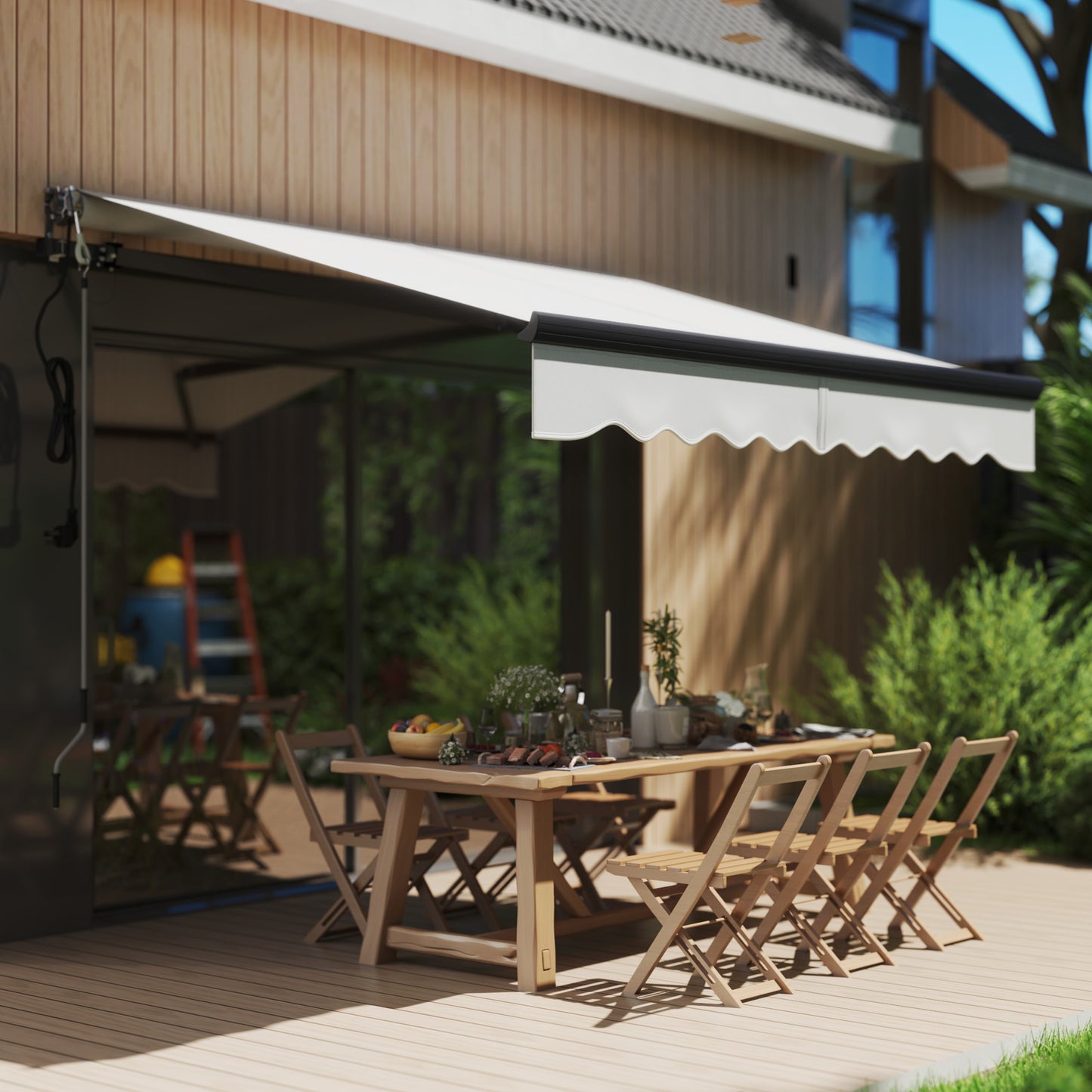 2.5 x 2m Electric Retractable Awning w/ Aluminium Frame Light Grey