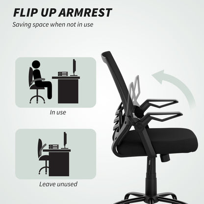 Mesh Swivel Office Chair Task Computer Chair w/ Lumbar Support, Black