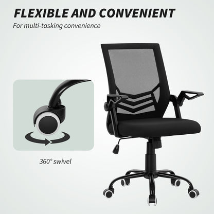 Mesh Swivel Office Chair Task Computer Chair w/ Lumbar Support, Black