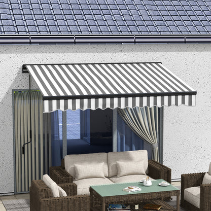 3 x 2m Electric Retractable Awning, Aluminium Frame, Grey & White