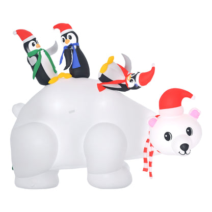 5ft Christmas Inflatable Polar Bear Penguin Lighted Lawn Garden Decor