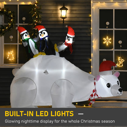 5ft Christmas Inflatable Polar Bear Penguin Lighted Lawn Garden Decor