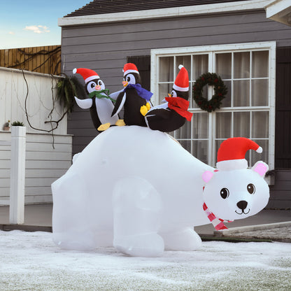 5ft Christmas Inflatable Polar Bear Penguin Lighted Lawn Garden Decor