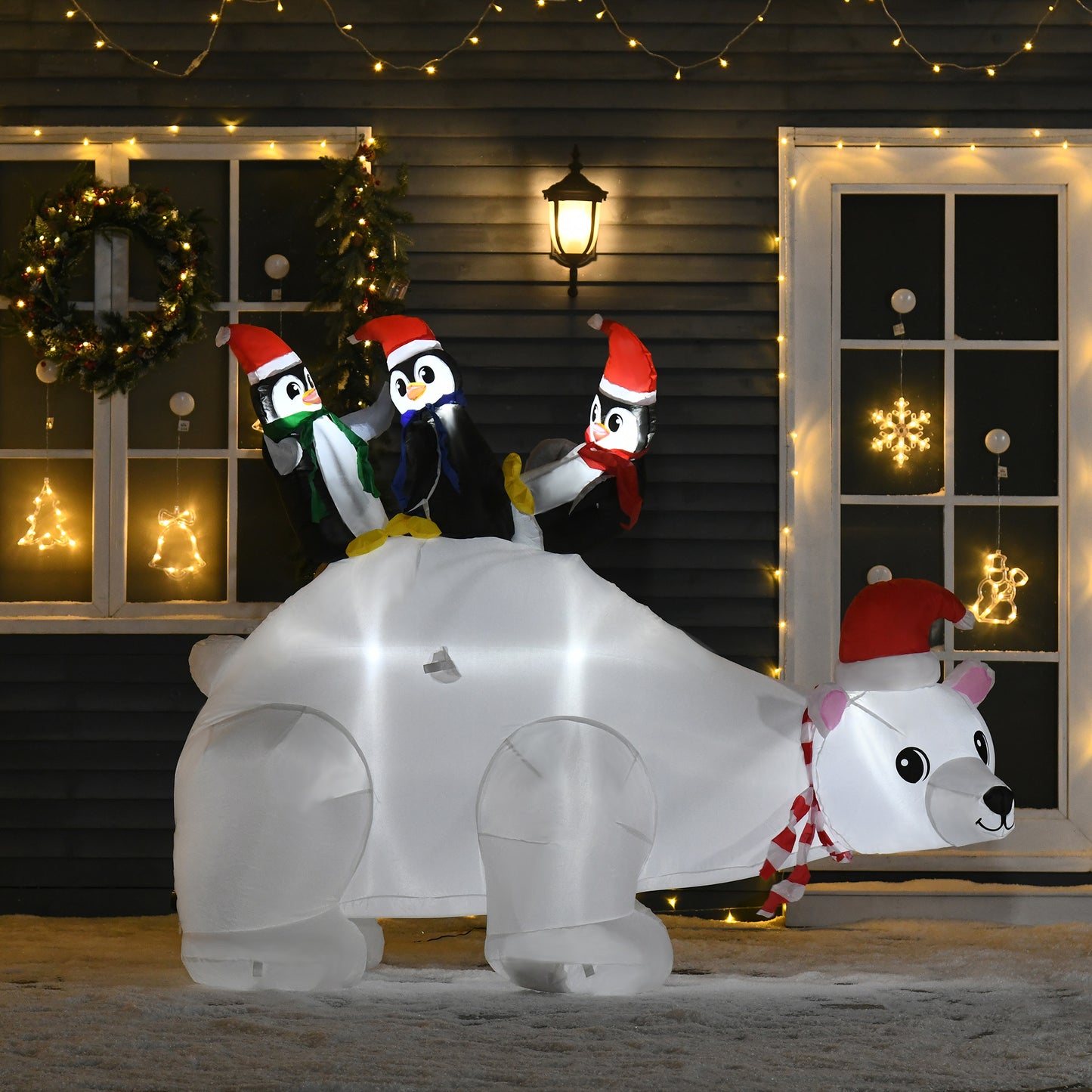 5ft Christmas Inflatable Polar Bear Penguin Lighted Lawn Garden Decor