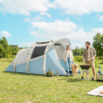 Inflatable Camping Tent w/ Air Pump, 2-3 Person Blow Up Tent, Blue