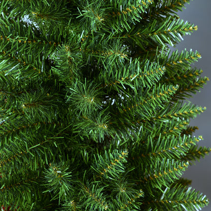 5FT Pencil Slim Artificial Christmas Tree with Study Stand Tips Green
