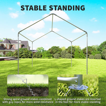 3 x 3 m Party Tent, Outdoor Canopy Tent with Sidewalls, Beige