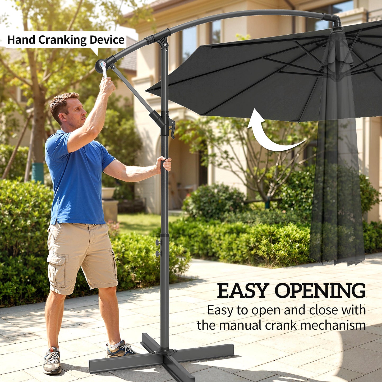 3(m) Banana Parasol Cantilever Umbrella Garden