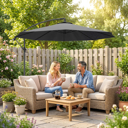 3(m) Banana Parasol Cantilever Umbrella Garden