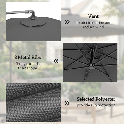 3(m) Banana Parasol Cantilever Umbrella Garden
