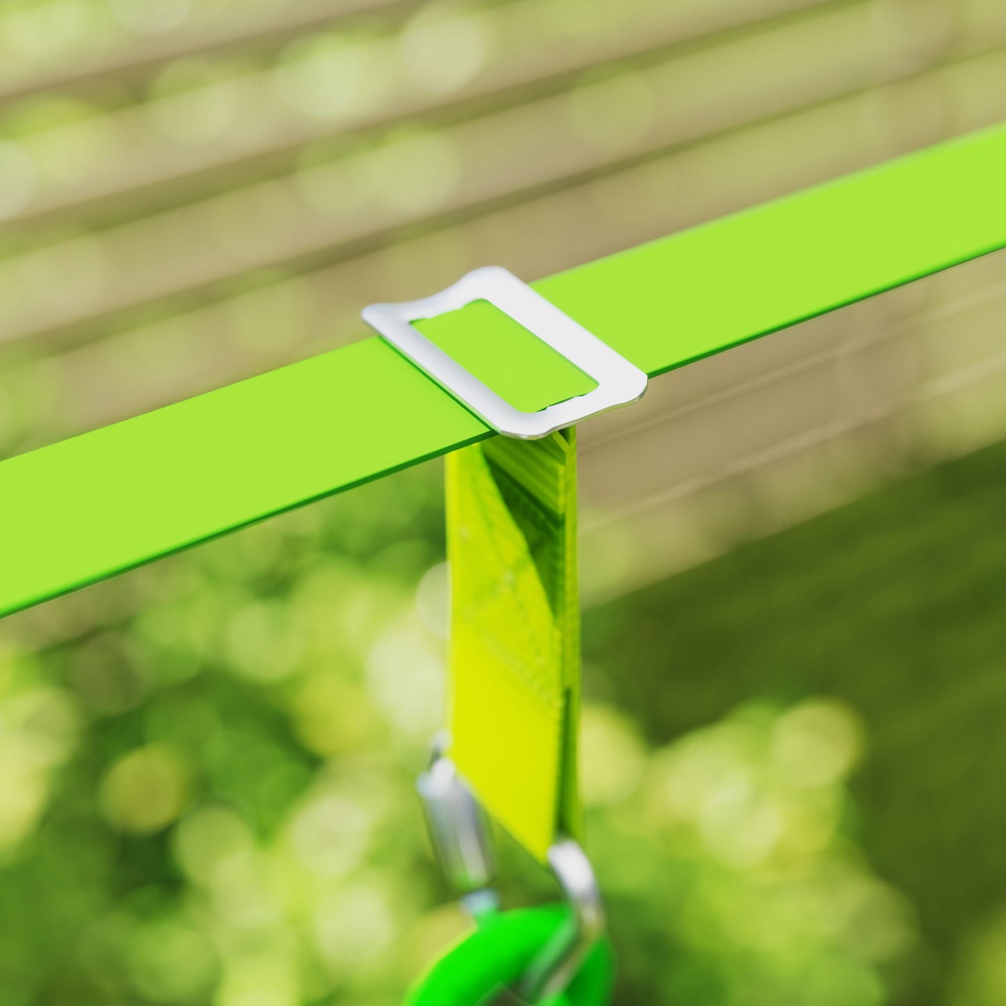 Obstacle Course for Kids with 10PCs Slackline Kit, Green