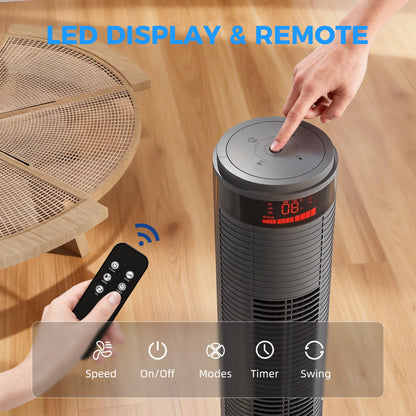 Oscillating Tower Fan Remote Control 3 Speed Modes Cooling Machine
