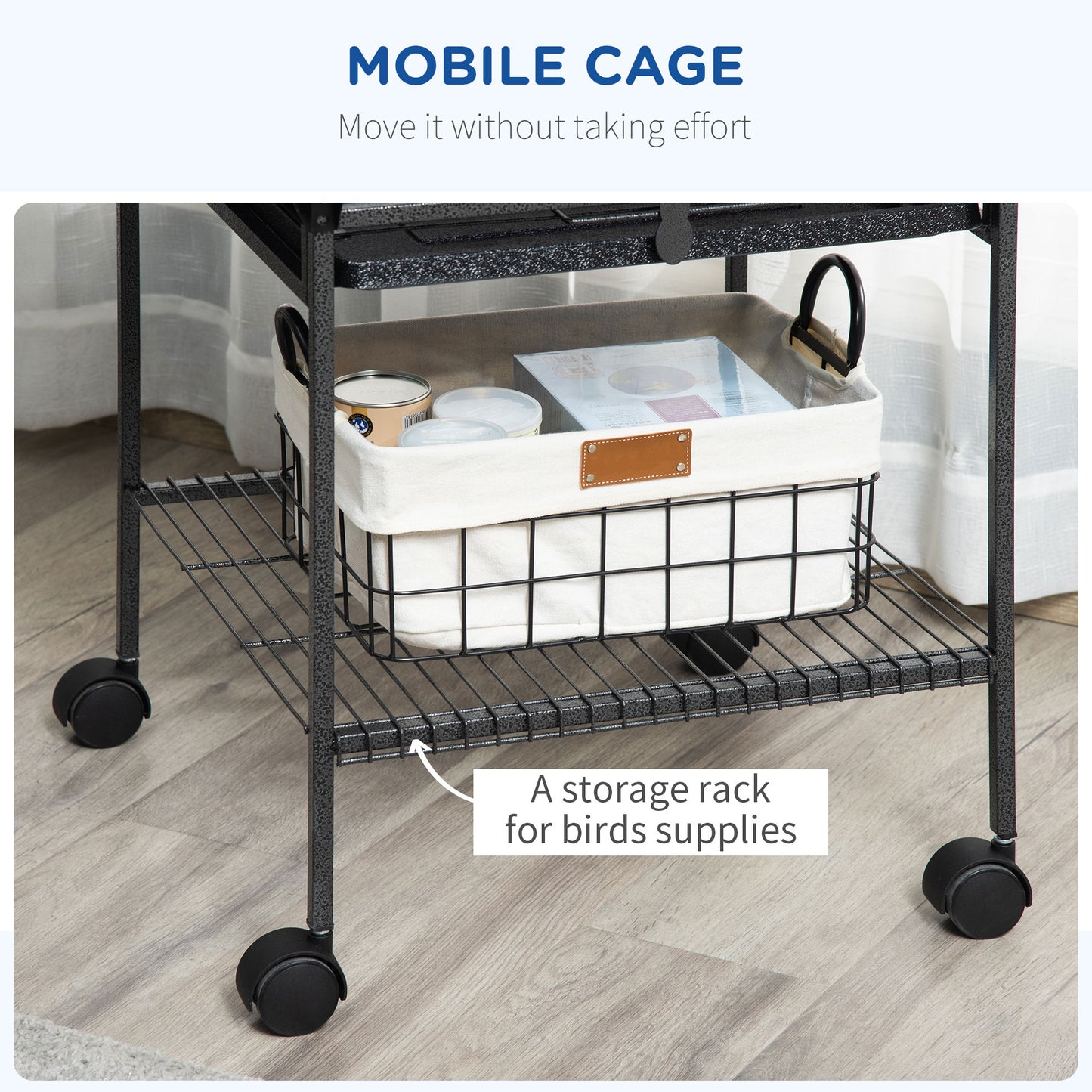 Steel Bird Cage,Large Budgie Cage for Cockatiels and Parakeets