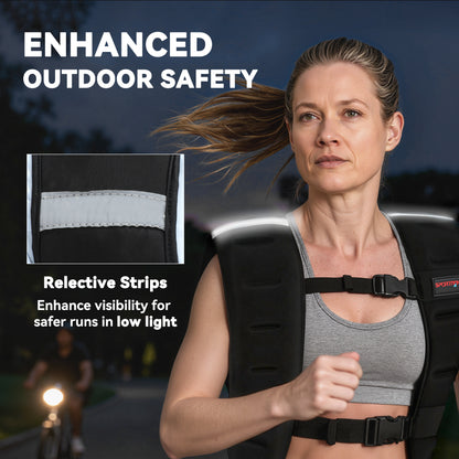 10kg Weighted Vest with Adjustable Straps and Reflective Strips