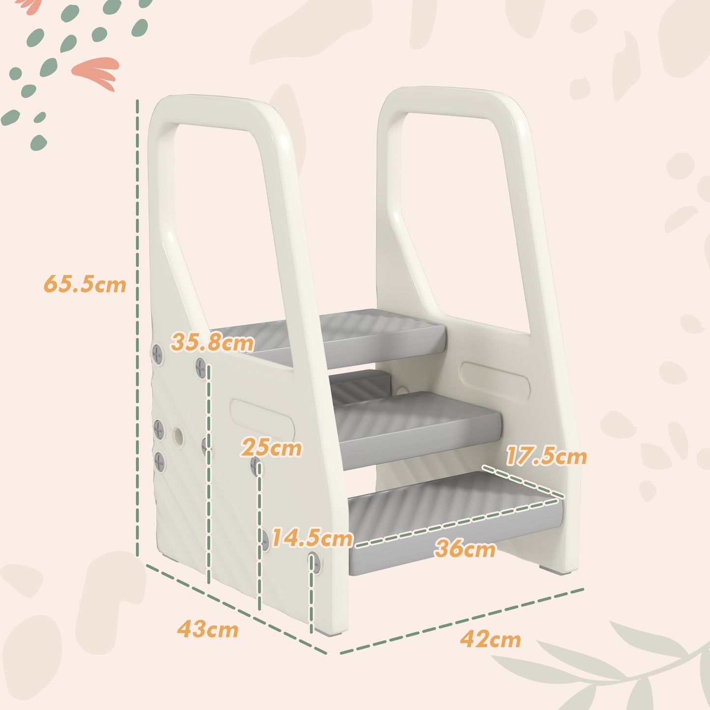 Toddler Tower, Adjustable 3 Step Kitchen Stool Helper for 2-5 Years