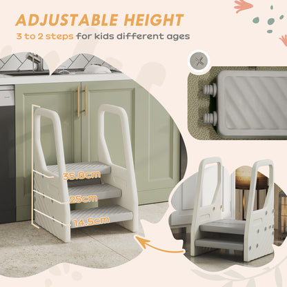 Toddler Tower, Adjustable 3 Step Kitchen Stool Helper for 2-5 Years