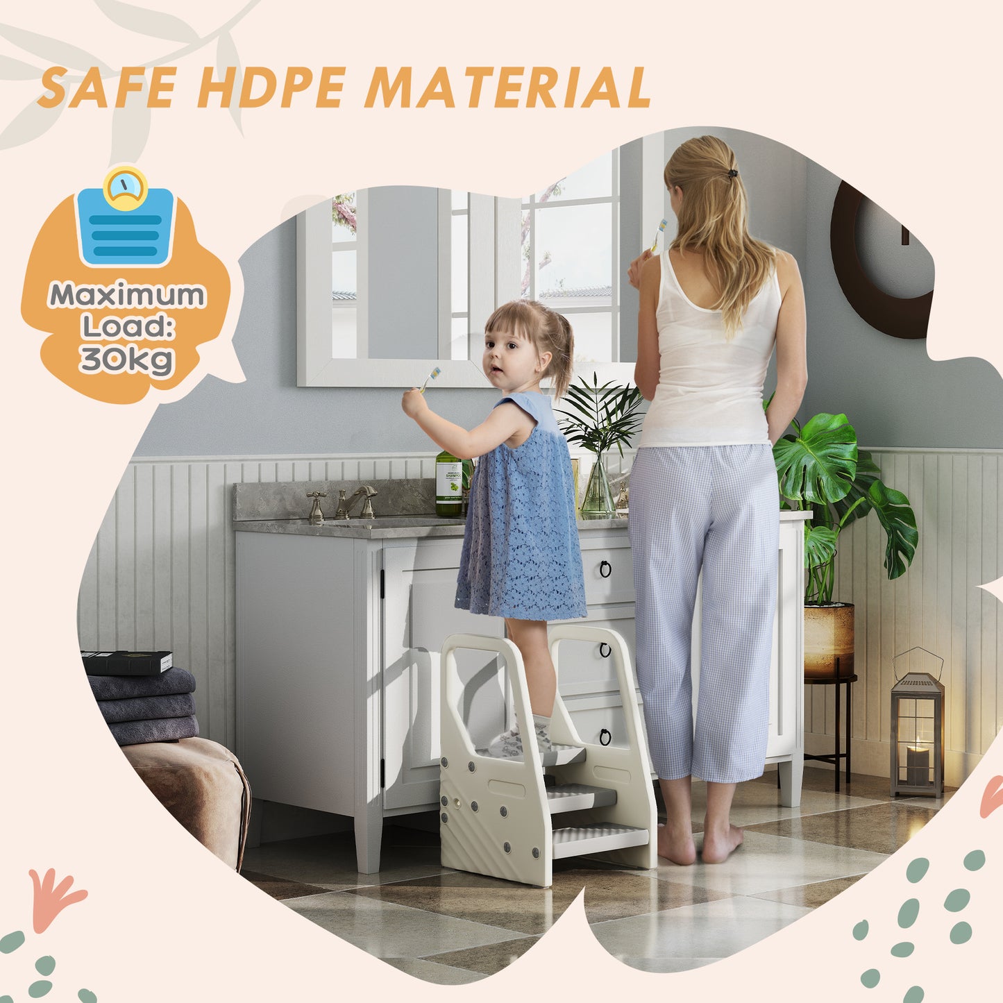 Toddler Tower, Adjustable 3 Step Kitchen Stool Helper for 2-5 Years
