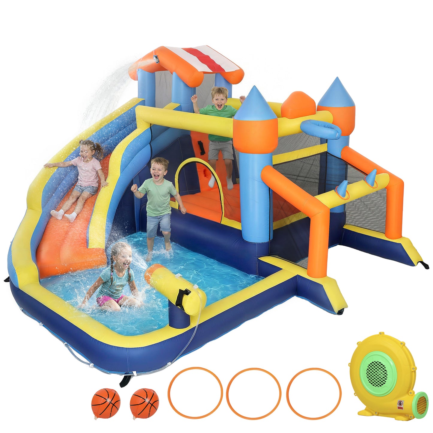 Inflatable Bounce House with Slide Pool/Ball Pit for Outdoor