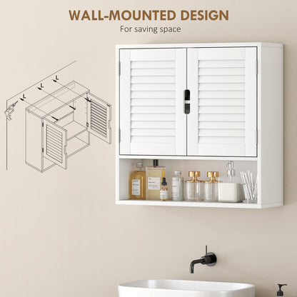 Bathroom Cabinet, Wall Mounted Cabinet with Adjustable Shelves, White