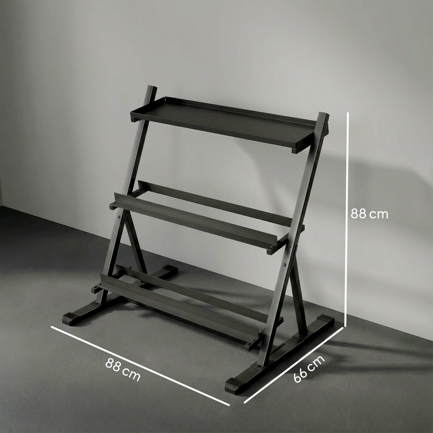Dumbbell Rack 3-Tier Weight Organiser for Home Gym 200 KG Capacity