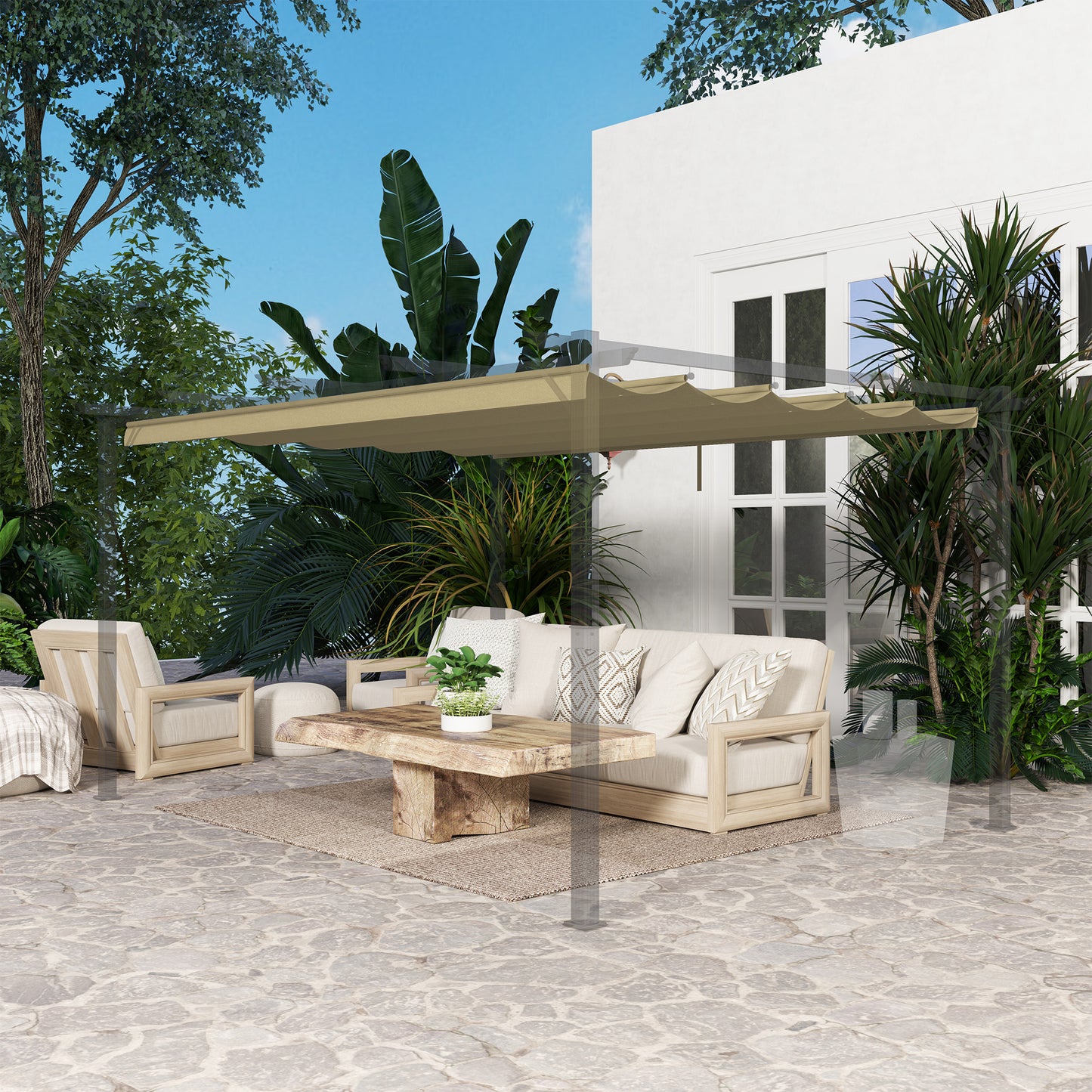 Pergola Shade Cover Replacement Canopy for 4 x 3(m) Pergola, Tan