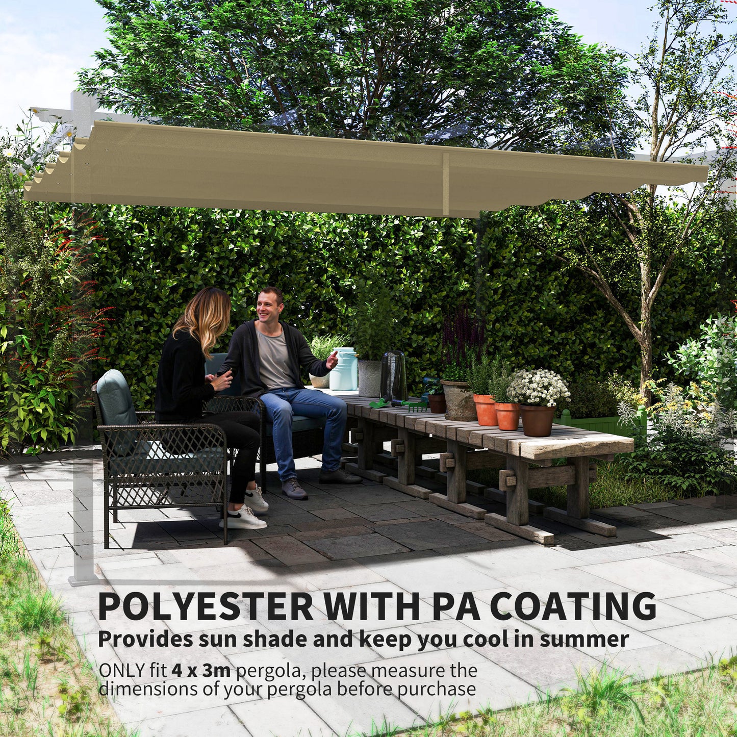 Pergola Shade Cover Replacement Canopy for 4 x 3(m) Pergola, Tan