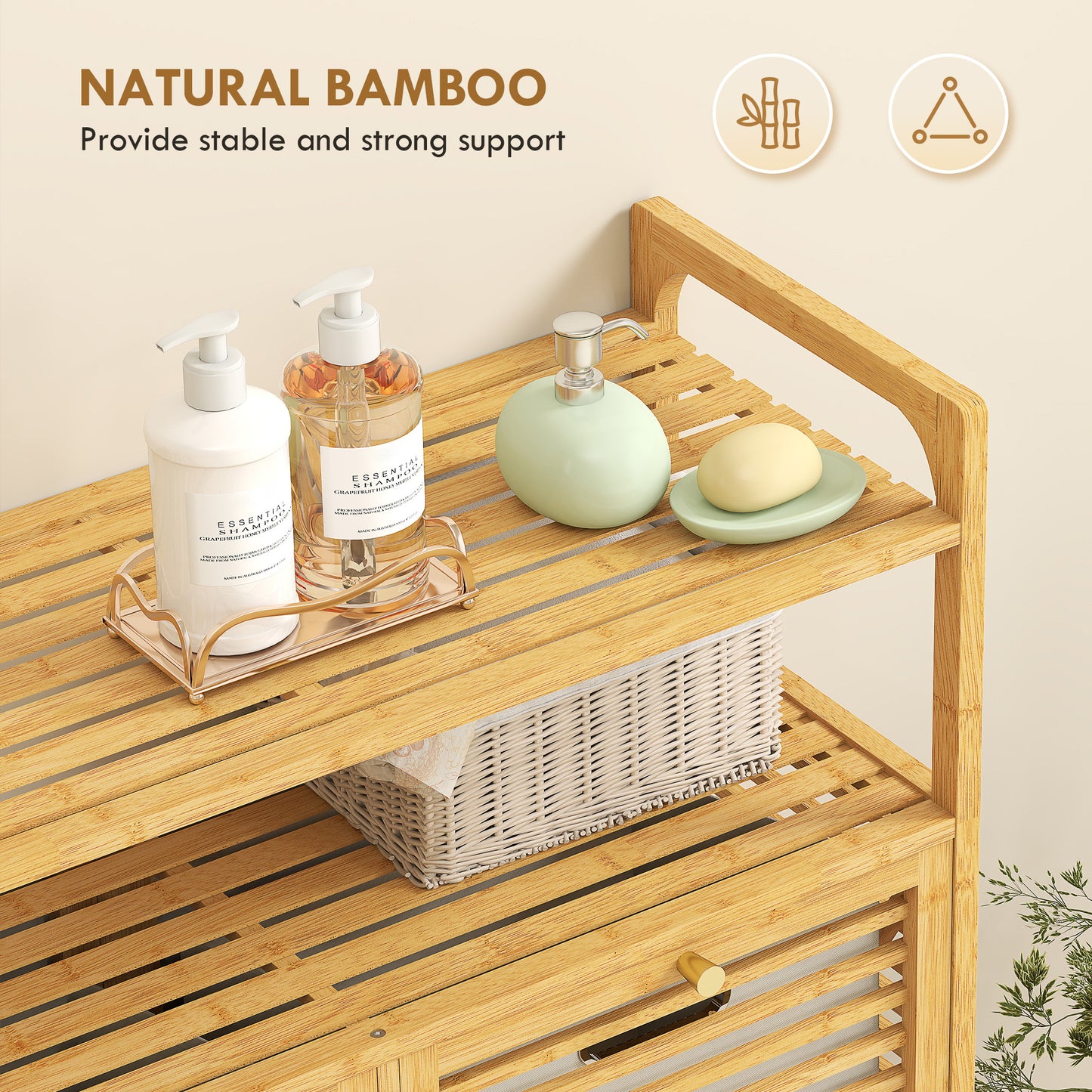 Double Tilt Out Laundry Cabinet Bamboo Laundry Hamper Cabinet