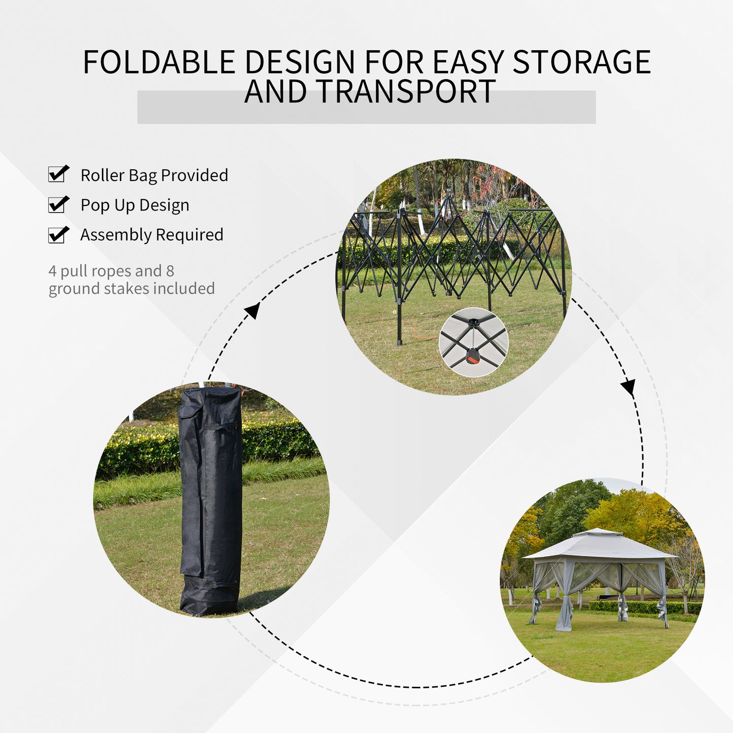 3.6 x 3.6m Pop-up Tent Gazebo Instant Canopy Steel w/ Bag