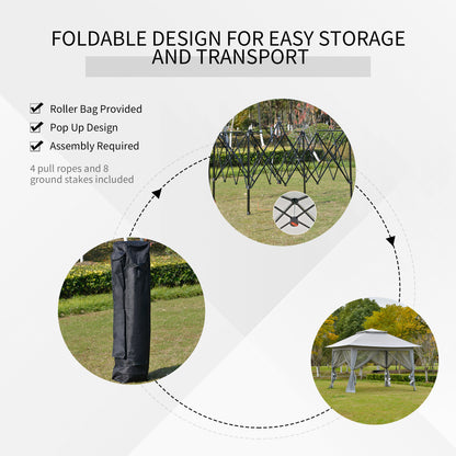 3.6 x 3.6m Pop-up Tent Gazebo Instant Canopy Steel w/ Bag