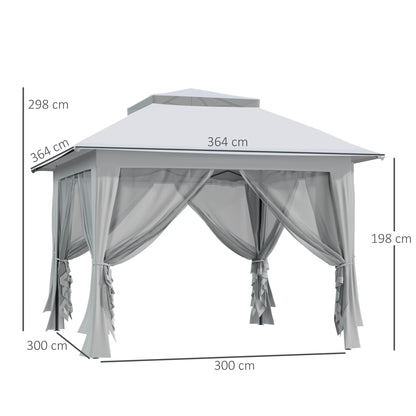 3.6 x 3.6m Pop-up Tent Gazebo Instant Canopy Steel w/ Bag