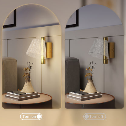 Led Wall Lamp 2 Pack, Modern Indoor Starry Wall Light, Gold