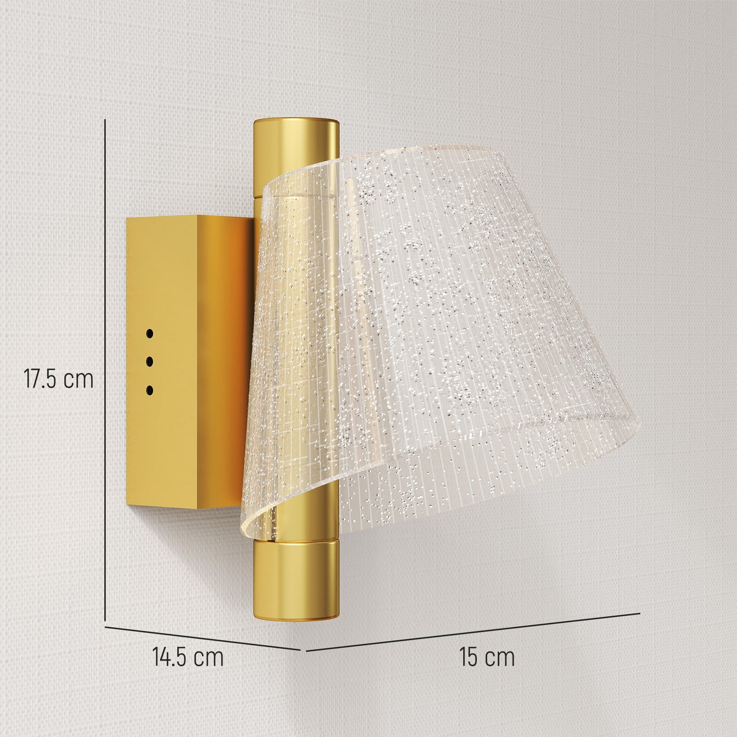 Led Wall Lamp 2 Pack, Modern Indoor Starry Wall Light, Gold