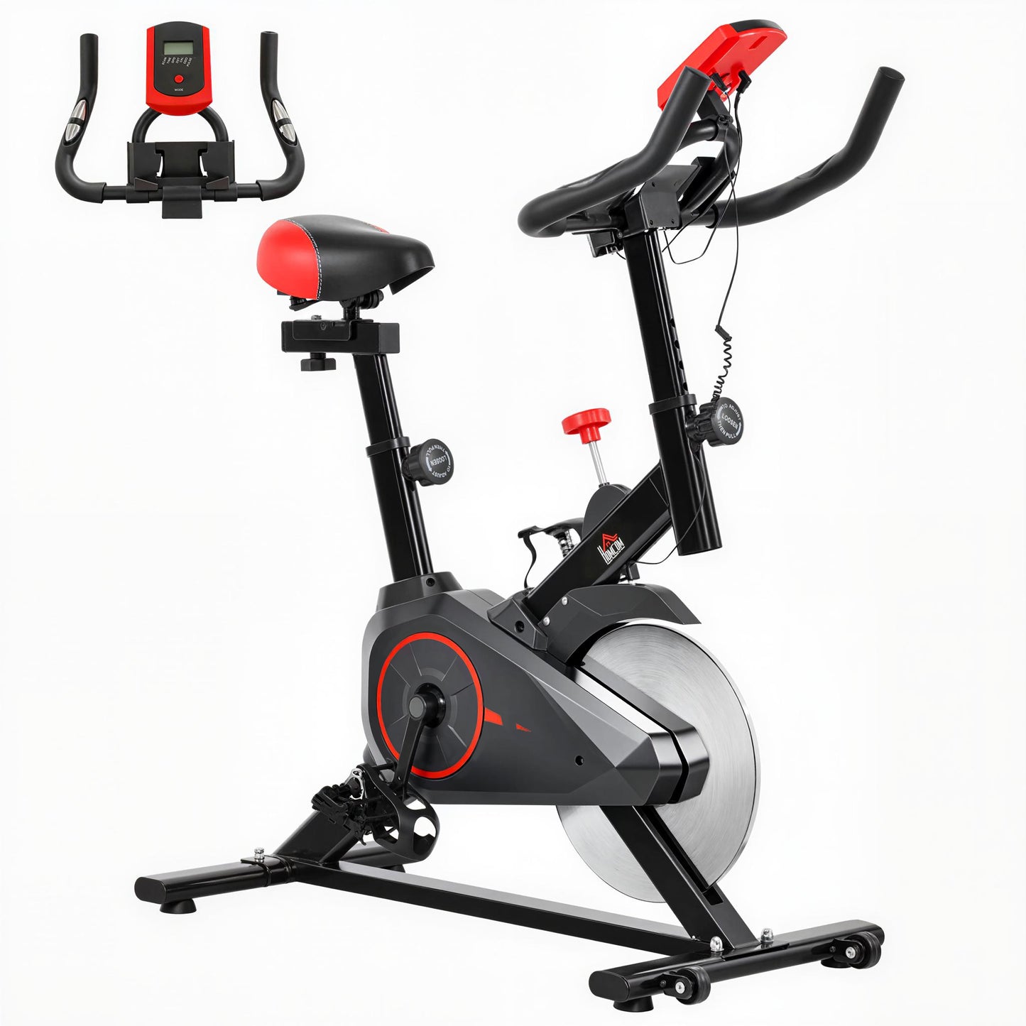Indoor Exercise Bike with Adjustable Height, Resistance