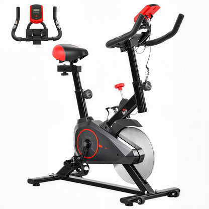 Indoor Exercise Bike with Adjustable Height, Resistance
