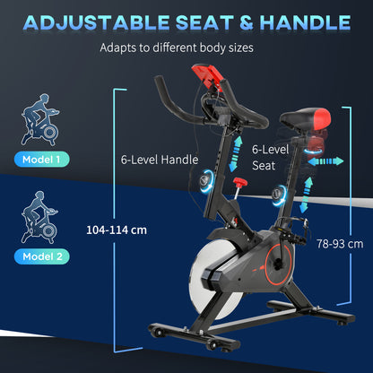 Indoor Exercise Bike with Adjustable Height, Resistance