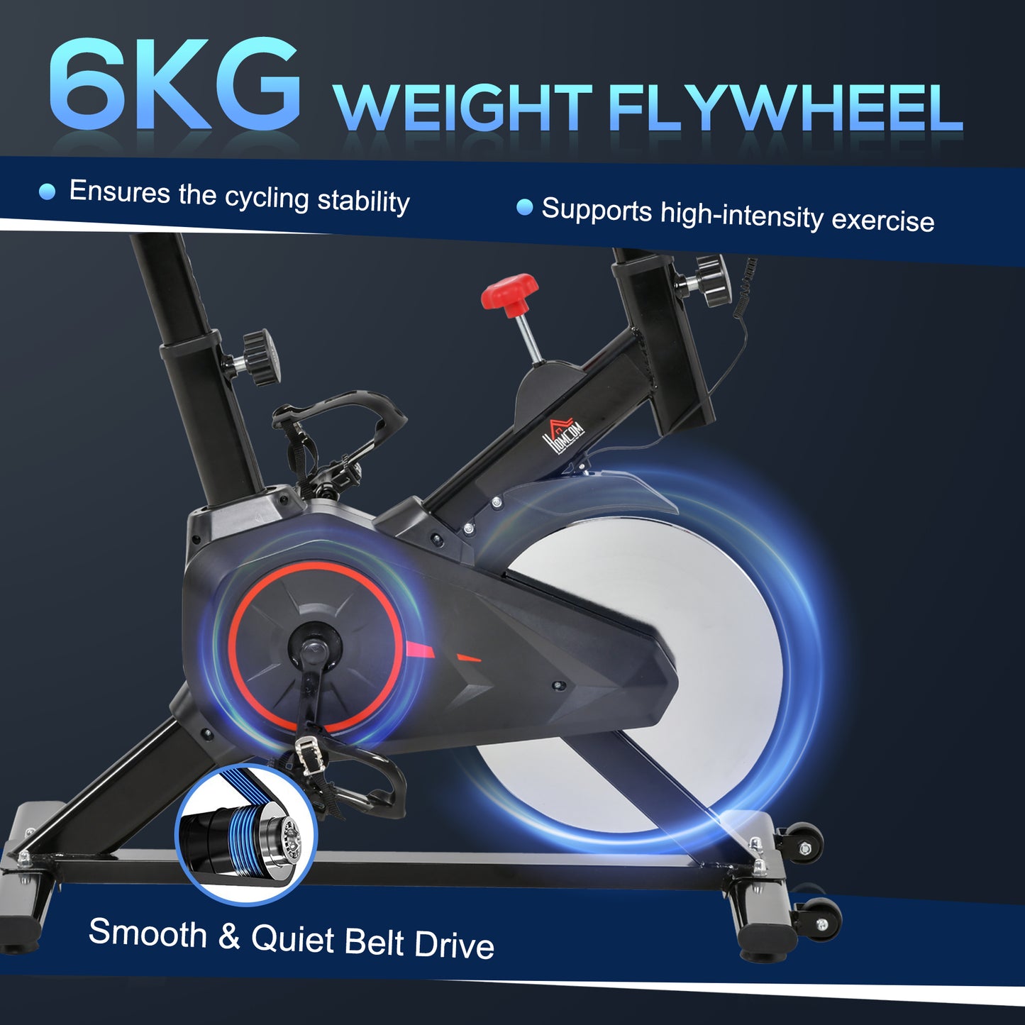 Indoor Exercise Bike with Adjustable Height, Resistance