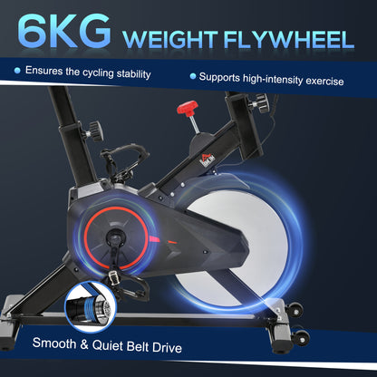 Indoor Exercise Bike with Adjustable Height, Resistance
