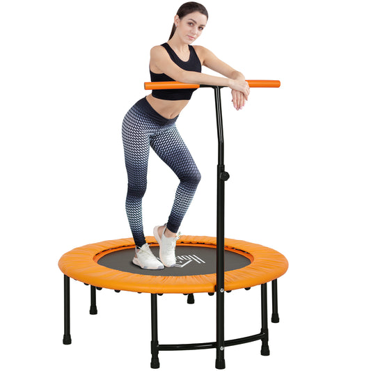 40'' Mini Trampoline Adult Rebounder Jumper w/ Handle Fitness Orange