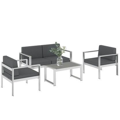 4 Seater Aluminium Garden Furniture Sofa Set with Olefin Cushions